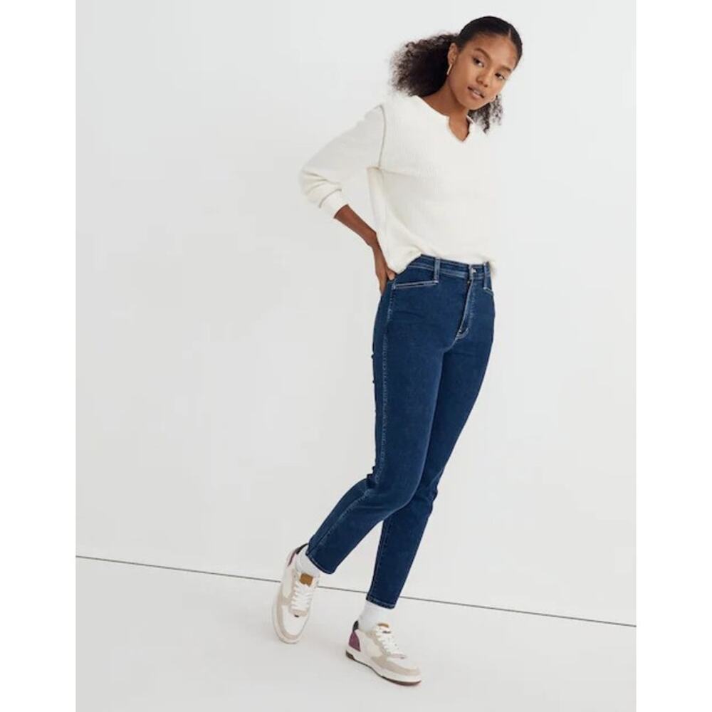 Madewell NWT High-Rise Slim Straight Jeans in Bryston Wash‎ Size 24 MSRP $98